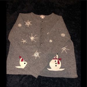 Northern Isle winter decorative sweater womens XL 100% wool